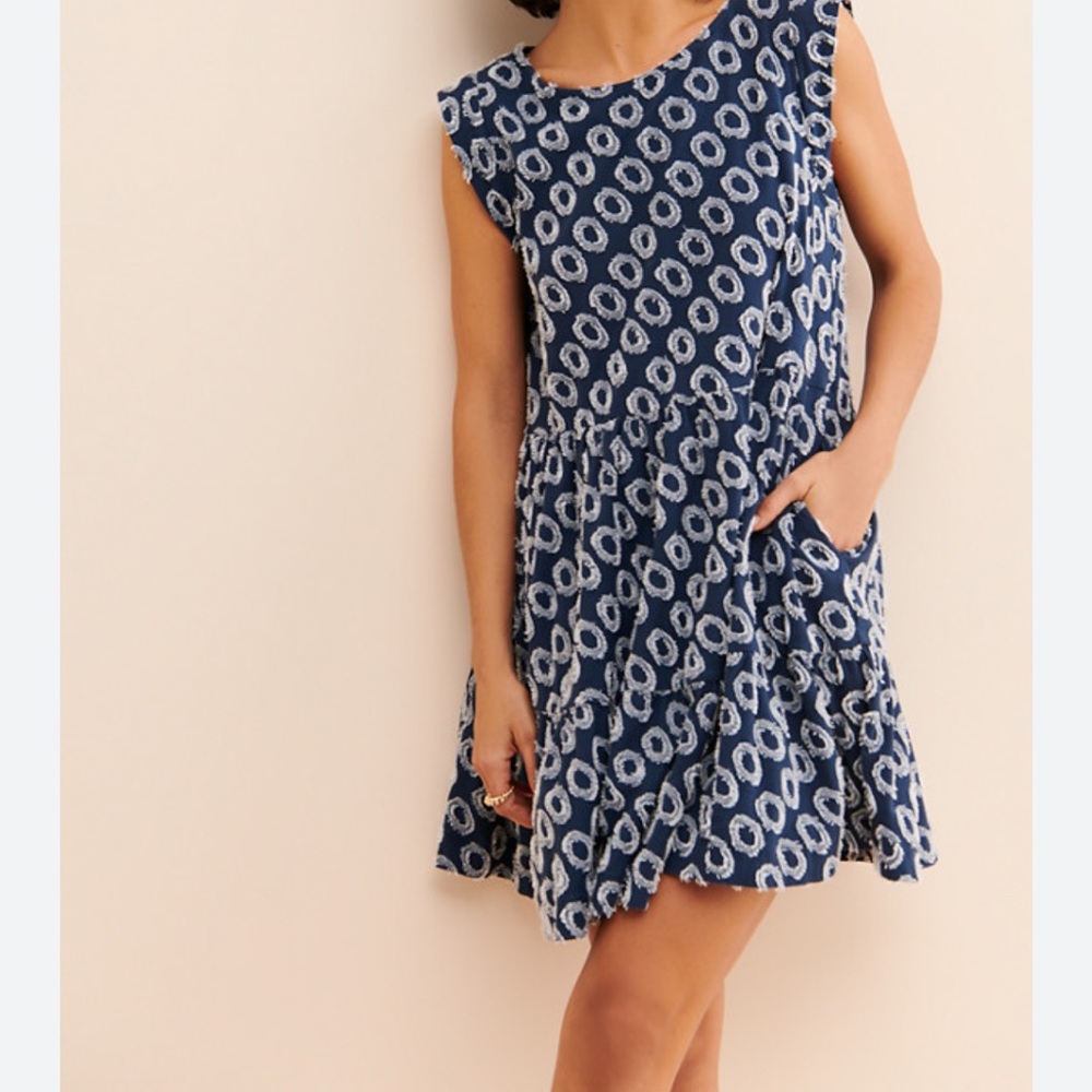 Maeve by Anthropologie Lisanne textured tunic dress in nav